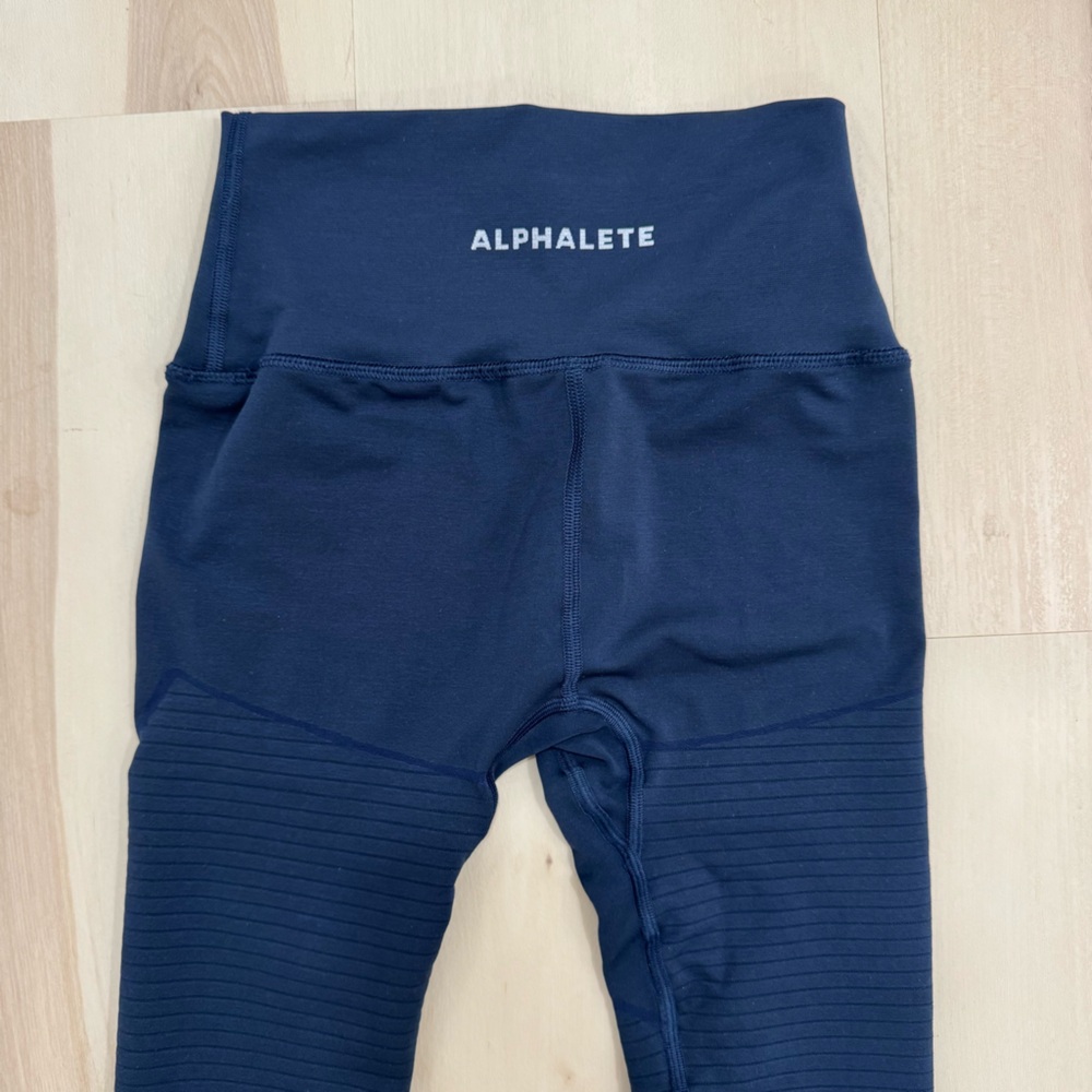 Alphalete Moto Leggings Women's Small Navy Blue High Waisted Compression - Picture 5 of 11